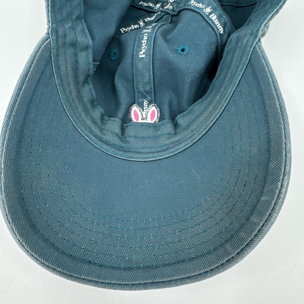 Psycho Bunny Men's One Size Cotton Turquoise Relaxed Fit Adjustable Dad Hat - Picture 7 of 11